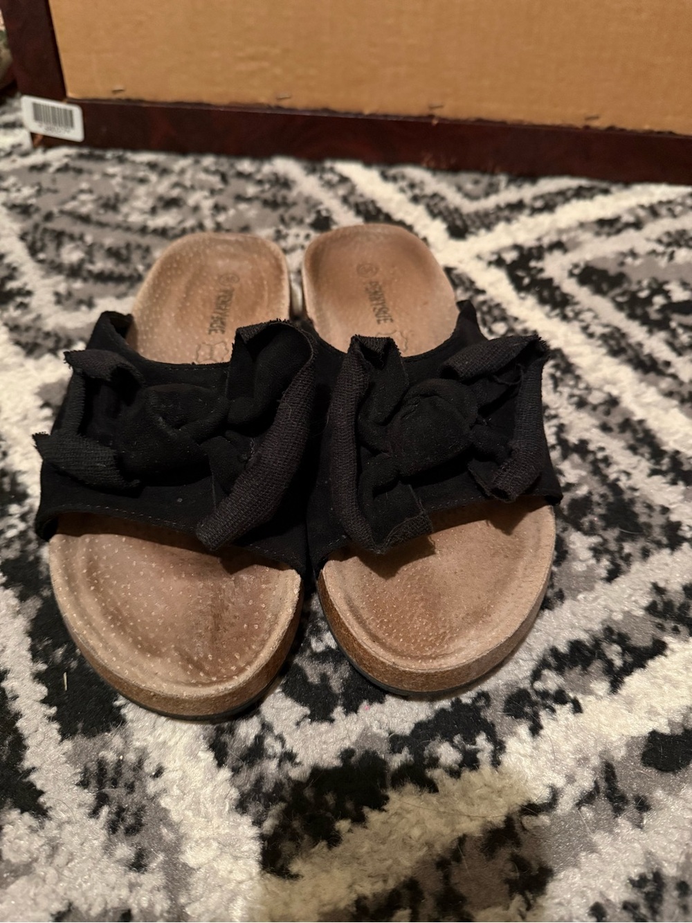 Women’s ' Black Bow Slide Sandals